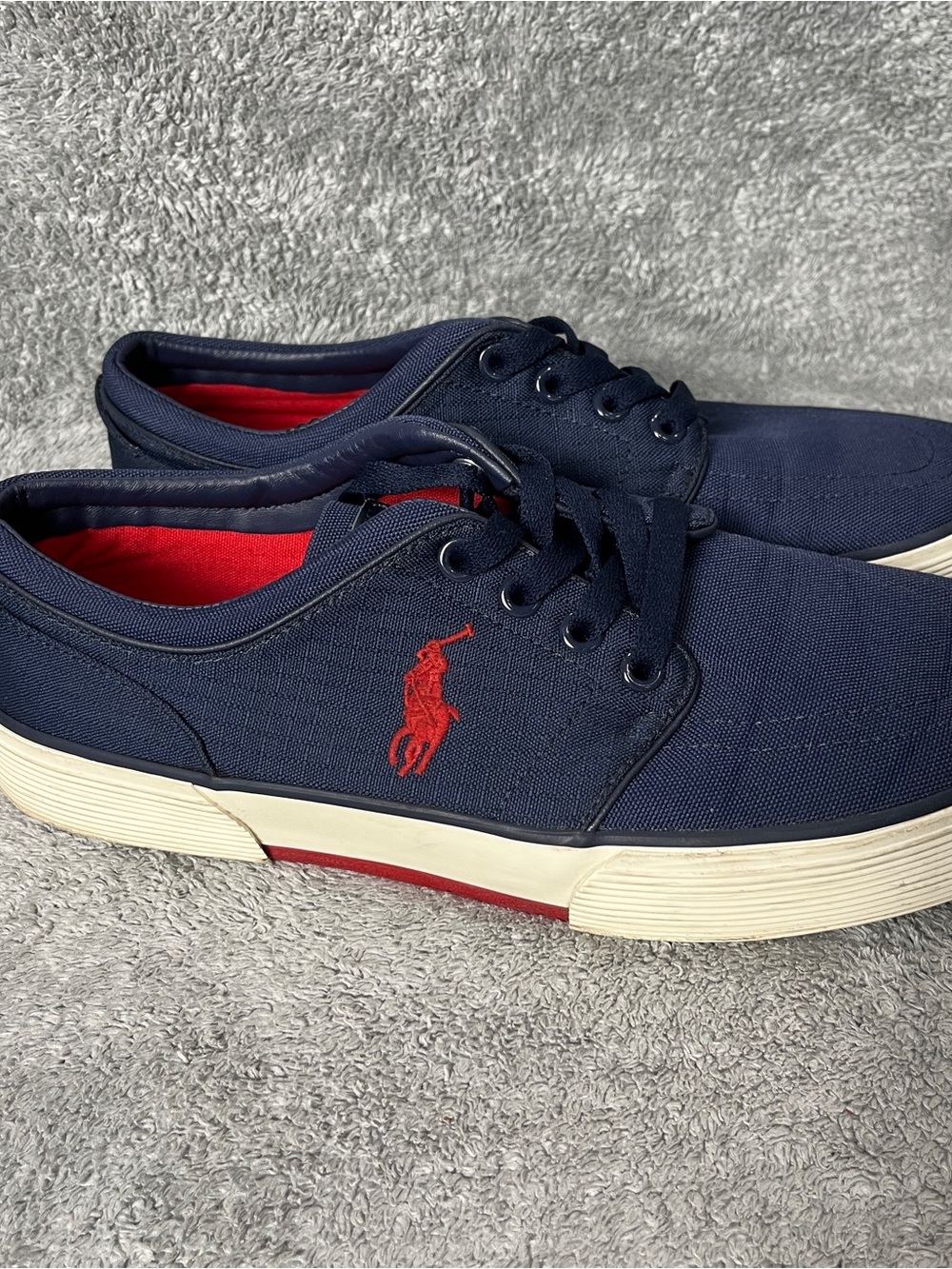 Polo Ralph Lauren faxing low top canvas logo shoes women’s size 8.5 wide